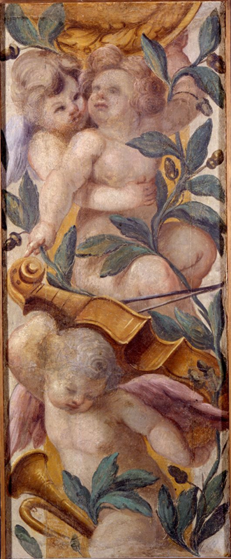 Anta del perduto organo della chiesa di Sant'Alessandro, decorate da Jean Soens, 1598 ca., Galleria Nazionale di Parma: unico esempio superstite dell'attività di frescante di questo artista